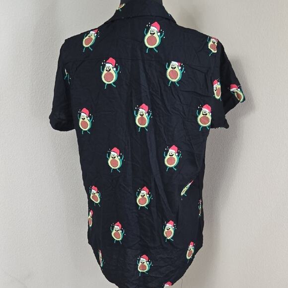 Free Planet Men’s Avocado Print Button Down Short Sleeve Shirt – Size M - Picture 2 of 7